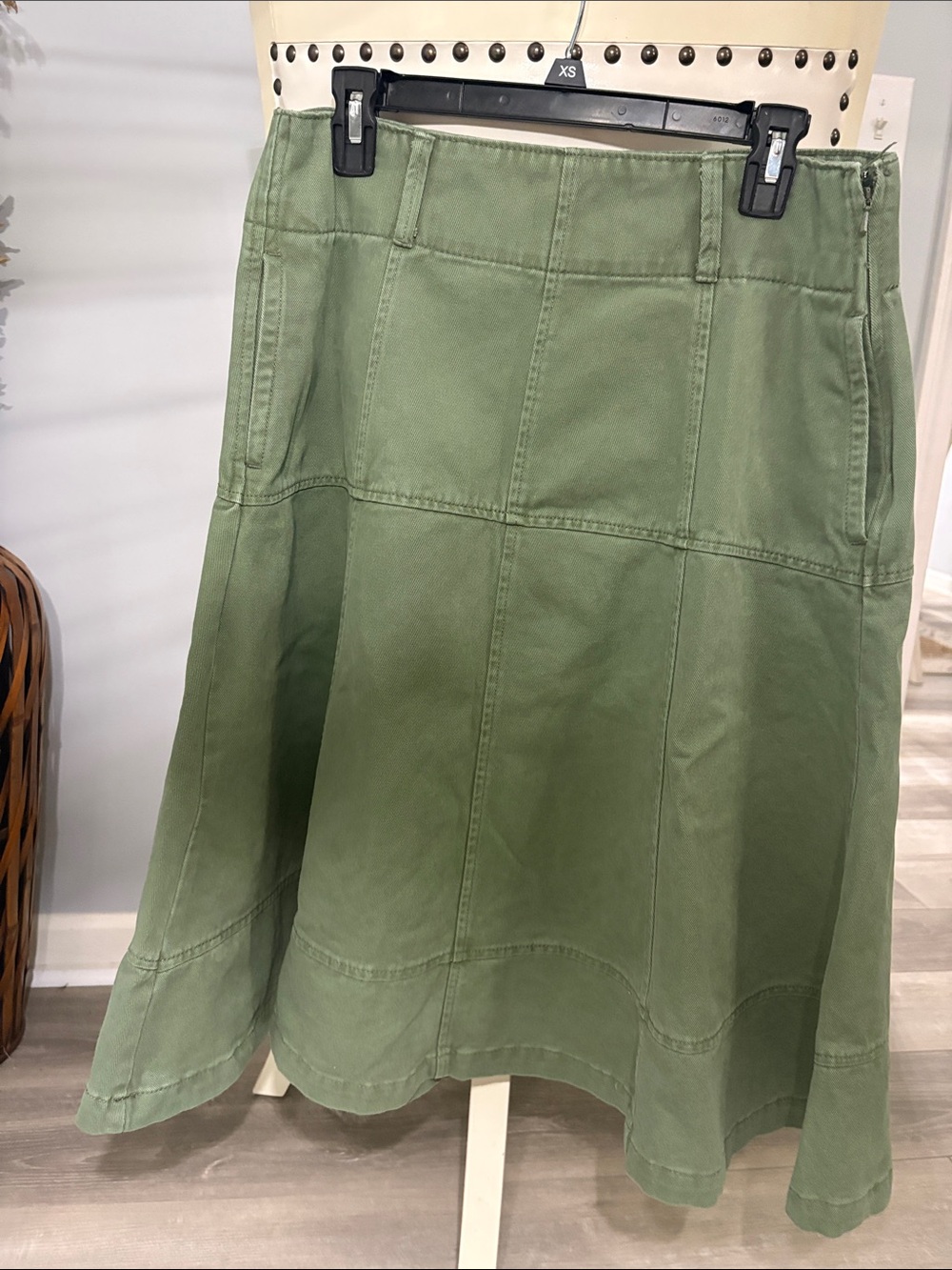 Olive A-Line Panel Skirt by